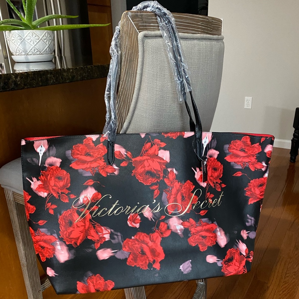 Victoria Secret Black Friday Floral Print Tote Bag